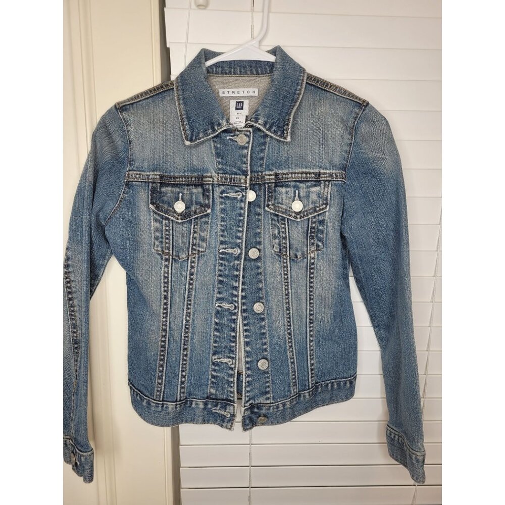 Gap Womens XS Stretch Denim Jacket Button Front classic preppy indie grunge - Picture 1 of 3